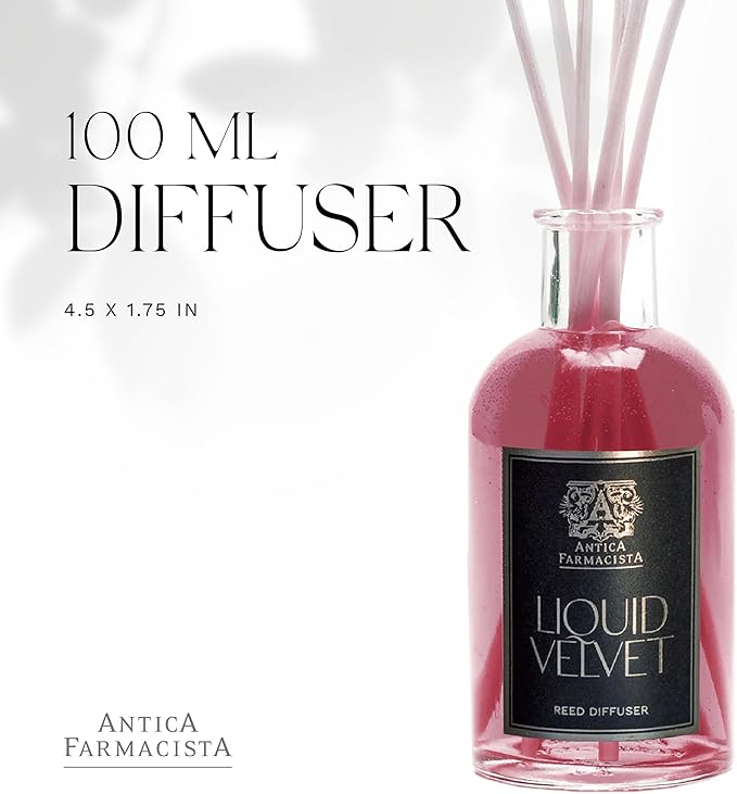 Antica Farmacista Home Ambiance Diffuser - Long-Lasting Reed Scent Diffuser - Luxury Room Freshener Gift - Liquid Velvet, 3.4 fl oz