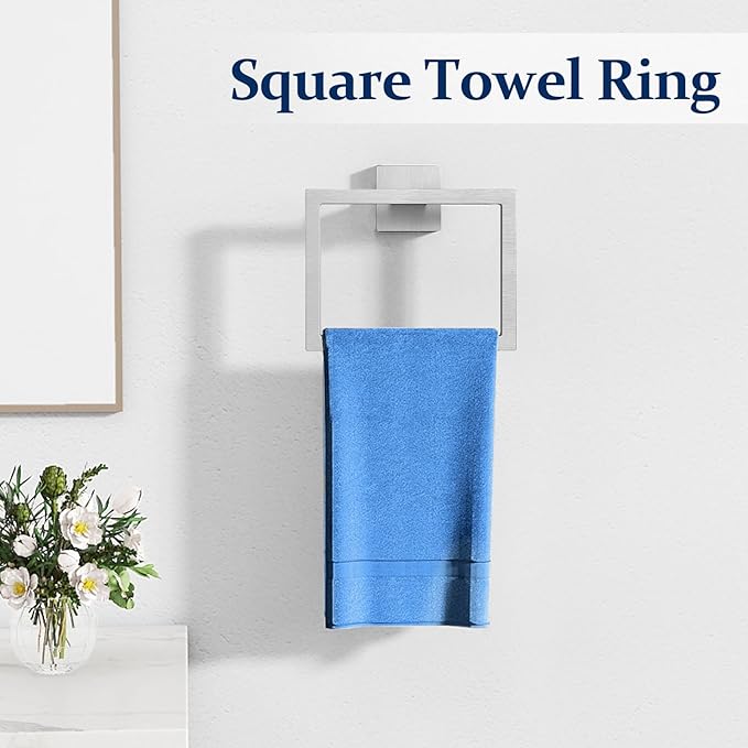 20-Piece Stainless Steel Bathroom Hardware Set - Complete Wall Mounted Solution with Towel Bar, Toilet Paper Holder with Shelf, Towel Ring & Towel Hooks