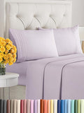 Queen Size 4 Piece Sheet Set - Extra Soft, Breathable and Cooling - Hotel Luxury Durable Bed Sheets for Women & Men - Deep Pockets, Easy-Fit & Wrinkle-Free - Light Lilac Oeko-Tex