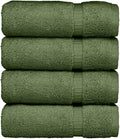 Luxury Hotel & Spa Ultra Soft Hand Towels 100% Turkish Cotton - Moss - Set of 4