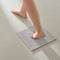 Small Bathroom Rugs, Non Slip Washable Bath Rugs Super Absorbent Bathroom Rug Thin Quick Dry Low Pile Bath Mats, Light Grey 12"x12"