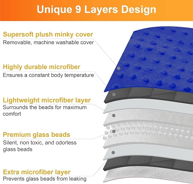 hazli Super-Soft Kids Weighted Blanket 7 Pounds - Weighted Blanket for Kids - Easy to Clean, Washable Minky Cover - 41x60 Inches 7lbs Child - Heavy Blanket for Girls and Boys