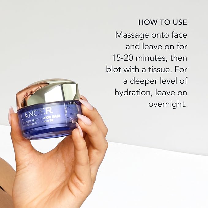 Lancer Skincare Nourish Rehydration Moisturizing Face Mask with Bio-Peptide and Vitamin B3, 1.7 Ounces