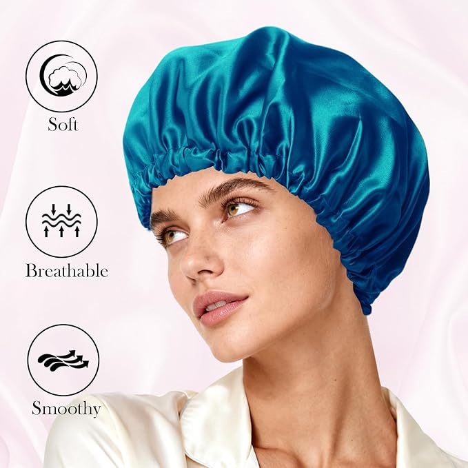 Satin Bonnet Double Layer Silk Bonnet for Sleeping Women Hair Care for Natural Curly
