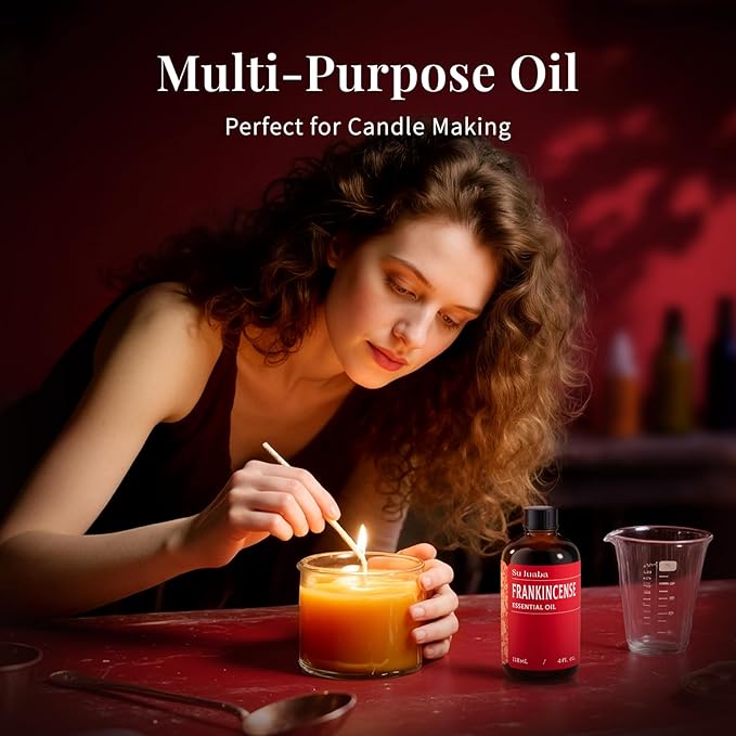 SU JUABA Frankincense Essential Oil 4 Fl Oz,100% Pure Frankincense Oil for Skin, Diffuser, Aromatherapy -118ml