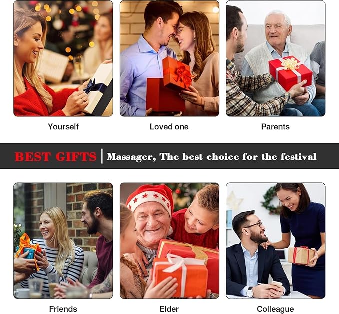 Shiatsu Neck and Back Massager with Heat, Electric Deep Tissue 4D Kneading Massage Pillow for Shoulder, Leg, Body Muscle Pain Relief - Best Gifts for Women Men Mom Dad