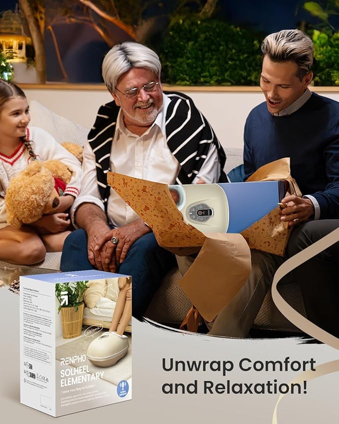 RENPHO Foot Massager Machine with Heat [2026 Upgraded], Shiatsu Foot Massager for Plantar Fasciitis, Christmas Gifts for Women, Cordless Control, Voice Control (New)
