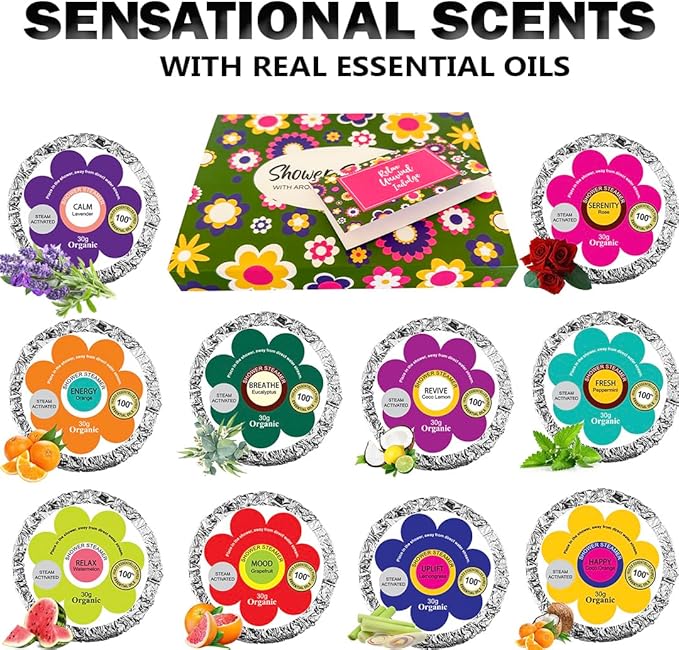 Shower Steamers for Women Gift Set – 24 Pack (4 Boxes of 6), Aromatherapy Shower Bombs w/Essential Oils, Relaxing Shower Melts, Perfect Spa Gift for Christmas, Stocking Stuffers for Women, Men, Teens