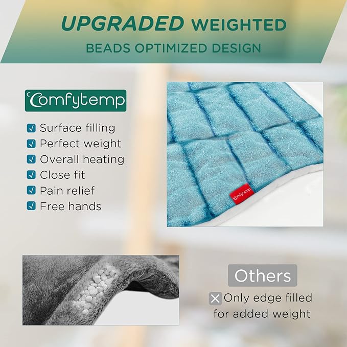 Comfytemp Heating Pad for Neck and Shoulders and Back, 2.6lb Weighted Electric Heat Pad for Pain Relief, Christmas Gifts for Women Men Mom Dad, Large FSA Eligible Heated Wrap, 9 Heat Settings&11 Timer