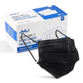 JMU Level 3 Black Disposable Face Mask, 4-Ply Medical Face Masks for Adults, 50 Pack