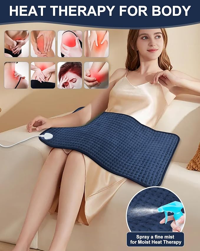 Heating Pad for Back 33"x17", Electric Heating Pads Large for Period Cramps Relief and Shoulder Pain, 9 Heat Settings, Machine Washable, Auto Shut Off, Birthday & Christmas Gifts for Women, Mom