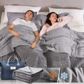 King Size Weighted Blanket 40lb(88 inch x104 inch , Double-Sided), Warm Short Plush and Cool Tencel Fabric Reversible Weighted Blanket for All Season Use, King Size for Couple - Carry Bag Included