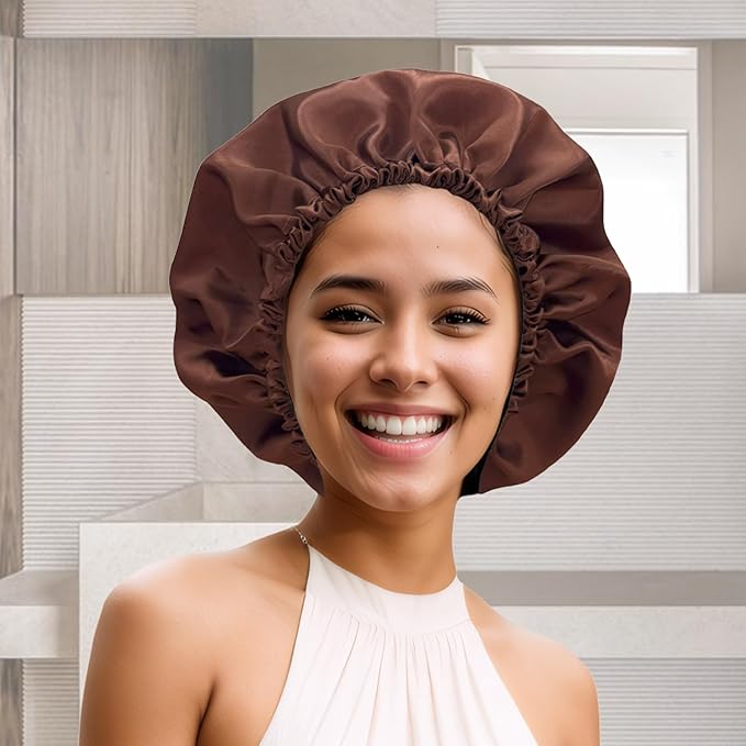 Satin Bonnet Double Layer Silk Bonnet for Sleeping Women Hair Care for Natural Curly