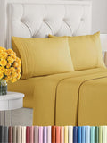 Queen Size 4 Piece Sheet Set - Extra Soft, Breathable & Cooling Sheets - Hotel Luxury Durable Bed Sheets for Women & Men - Deep Pockets, Easy-Fit & Wrinkle-Free Sheets - Mustard Oeko-Tex Bed Sheet Set