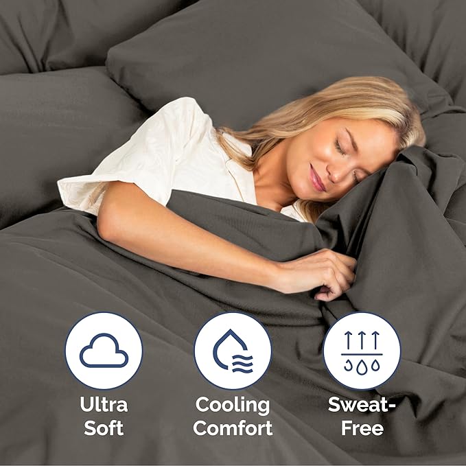 Cal King Size 4-Piece Sheet Set - Extra Soft, Breathable & Cooling - Hotel Luxury Durable Bed Sheets for Women & Men - Deep Pockets, Easy-Fit & Wrinkle-Free - Cool Brown Oeko-Tex