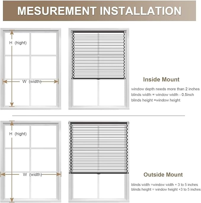 MYshade 1.5-Inch Cellular Cordless Blackout Shades,Thermal Insulating Noise Reducing Waterproof Blinds,Honeycomb Window Treatments for Indoor Light Control (Black-37 W x 64" H)