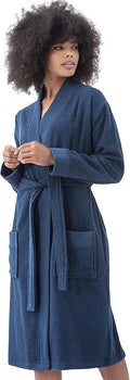 SEYANTE Organic Turkish Cotton Terry Hooded Kimono Bathrobe, Robe for Women