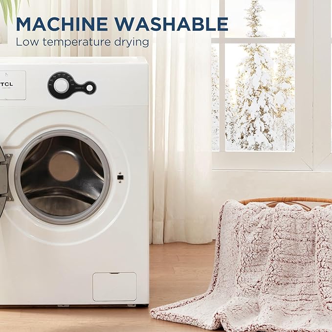 Westinghouse Electric Blanket Twin Size, Soft Plush Sherpa Heated Blanket with 10 Heating Levels & 1-12 Hours Auto-Off, Machine Washable, 62x84 inches, Rust