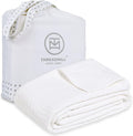 Threadmill Luxury Cotton Blankets for Queen Size Bed | All-Season 100% Cotton Queen Size Blanket | Aster Jacquard Cozy Lightweight, Soft Breathable Coverlet fits Full Size Bed, 90x92 | White