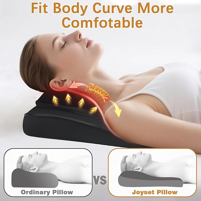 Joyset Back Massager with Heat,Neck Massager for Back Pain Deep Tissue,4D Kneading Shiatsu Lower Back Massage Pillow for Neck Shoulder Legs,Gifts for Mom,Dad,Women,Men