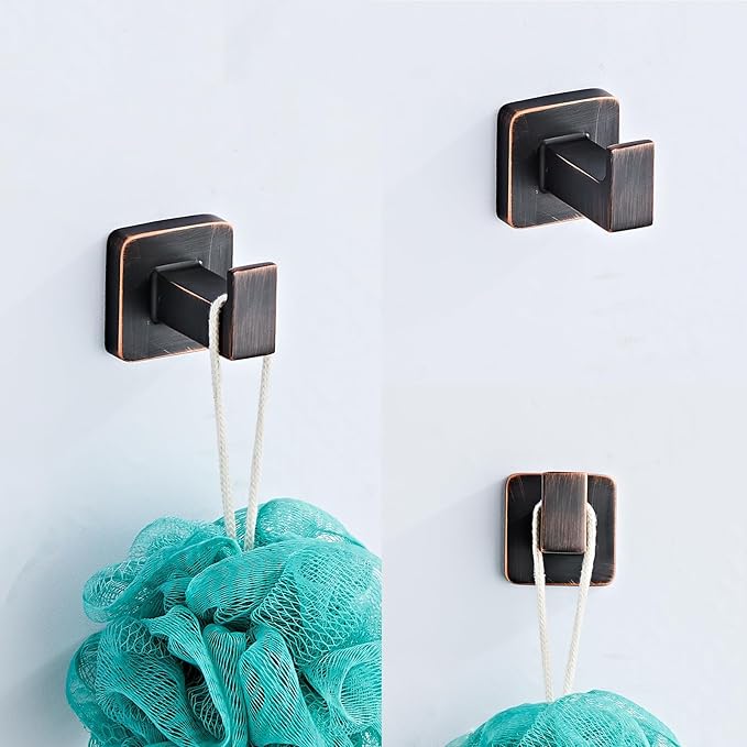 Bathroom Hardware Set 4 Pieces,Oil Rubbed Bronze Towel Bar Set Stainless Steel Wall Mounted, Includes 16In Hand Towel Bar, Towel Ring, Robe Towel Hooks,Toilet Paper Holder, Bathroom Towel Rack Set