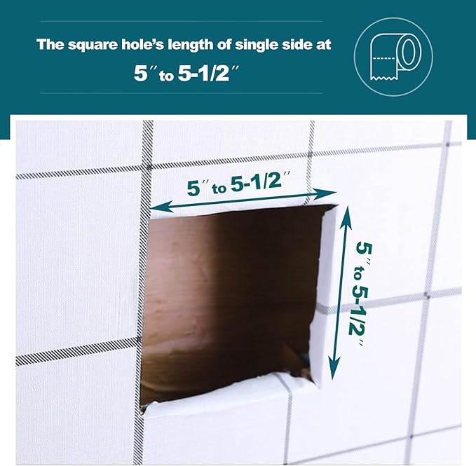 Matte Black Recessed Toilet Paper Holder/Tissue Paper Holder Stainless Steel Toilet Paper Holder in Wall for Bathroom Accessories Rear Mounting Bracket Included