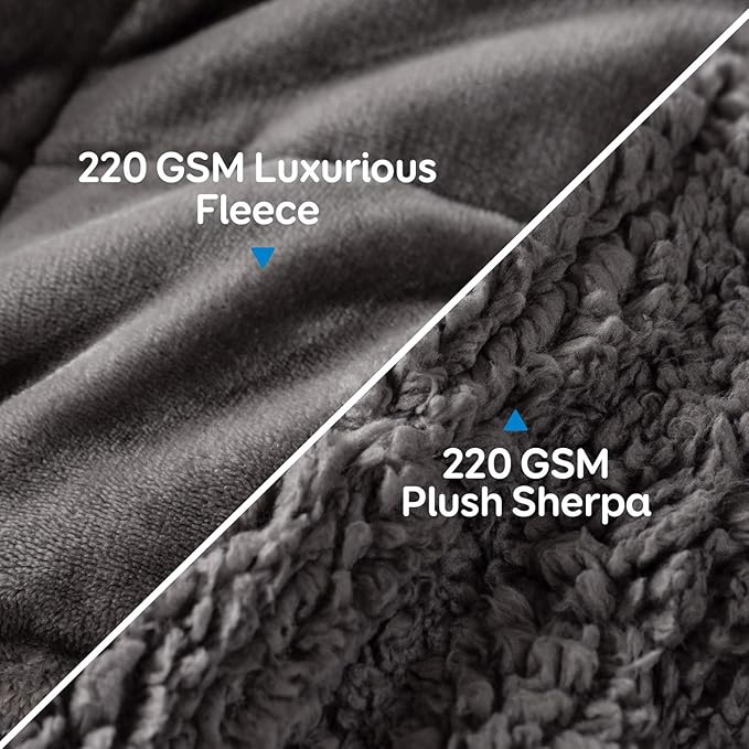 Cottonblue Weighted Blanket for Adults (20 lbs, 90” x 90”, Grey) Weighted Blankets 20lbs for Sleeping and Relax, King Size Soft Heavy Blanket with Premium Glass Bead, Commercial Machine Washable