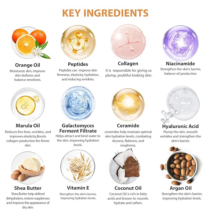 Orange 23 Pcs Facial Skin Care Set for Women & Men, Bath and Body Kit, Spa Gift Baskets, Birthday Gifts For Women, Cream, Serum, Face Oil, Sheet Mask, Clay Mask, Christmas, Valentines, Mother Day