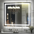 LED Mirror for Bathroom, 48x40 Inch Backlit + Front Lighted Bathroom Vanity Mirror with Lights for Wall, Double Light Strips, 3 Colors, Shatter-Proof, Anti-Fog and Brightness Memory