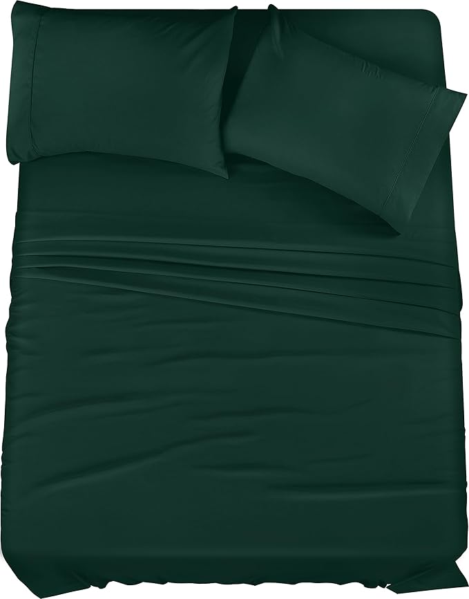 Utopia Bedding Queen Bed Sheets Set - 4 Piece Bedding - Brushed Microfiber - Shrinkage and Fade Resistant - Easy Care (Emerald Green)