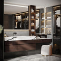 Bathroom Vanity with Sink - Luxury Bathroom Sink Cabinet, Floating Vanity with Smart Defogging Mirror & Storage Drawer, Multi-Layer Solid Wood Panel - Complete Accessories (68")