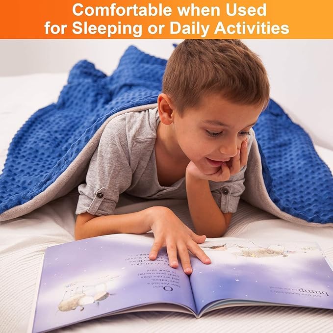 hazli Super-Soft Kids Weighted Blanket 7 Pounds - Weighted Blanket for Kids - Easy to Clean, Washable Minky Cover - 41x60 Inches 7lbs Child - Heavy Blanket for Girls and Boys