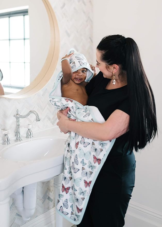 Copper Pearl Premium Knit Hooded Bath Towel with Terry Cloth Interior Dot