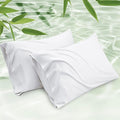 Bedsure Pillow Cases Standard Size, Cooling Pillow Cases, Rayon Derived from Bamboo White Pillowcases Standard Set of 2, Breathable & Soft Bedding Pillow Covers with Envelope Closure, 20x26 Inches