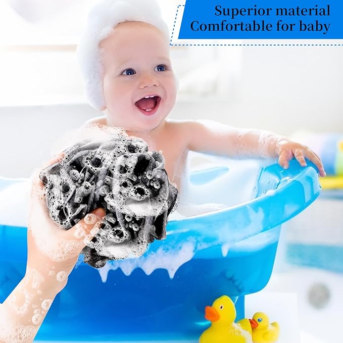Bath Loofah Sponge Back Scrubber Shower Sponge Soft Mesh Exfoliator Pouf Shower Ball Bath Sponges for Women and Men Bath Accessories