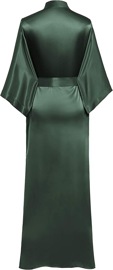 PRODESIGN Satin Kimono Robe Women Long Silky Kimono Bathrobe Sleepwear Wedding Bridesmaid Robe