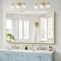 40x60inch Gold Bathroom Mirror, Gold Rectangle Mirror with Frame, Large Rectangular Wall Mirrors for Bathroom, Living Room, Hair Salon, Big Farmhouse Mirror Hang Horizontal/Vertical