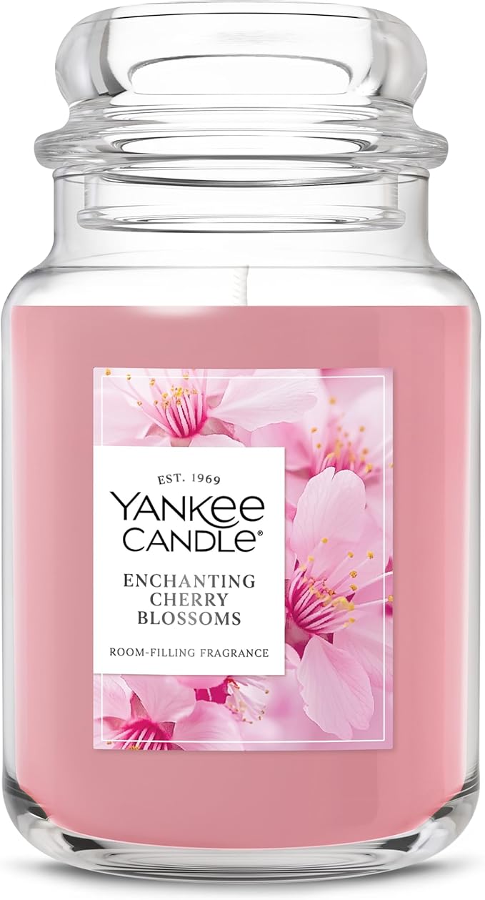 Yankee Candle Enchanted Cherry Blossoms Scented Candle, 22oz Large Jar with up to 150 Hour Burn Time, Giftable, Holidays