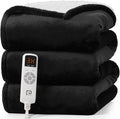EHEYCIGA Heated Blanket Electric Blanket Full Size - Heating Blanket with 5 Heating Levels & 10 Hours Auto Off, Soft Cozy Sherpa Washable Blanket with Fast Heating, 72 x 84 Inches, Black