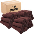 Arkwright Bleach Proof Salon Towels Bulk - Case of 144 - Highly Absorbent, 100% Cotton, Quick Dry Spa Face Towel for Hair Stylist, Barber, Pedicure, and Esthetician, 16 x 28 in, Brown