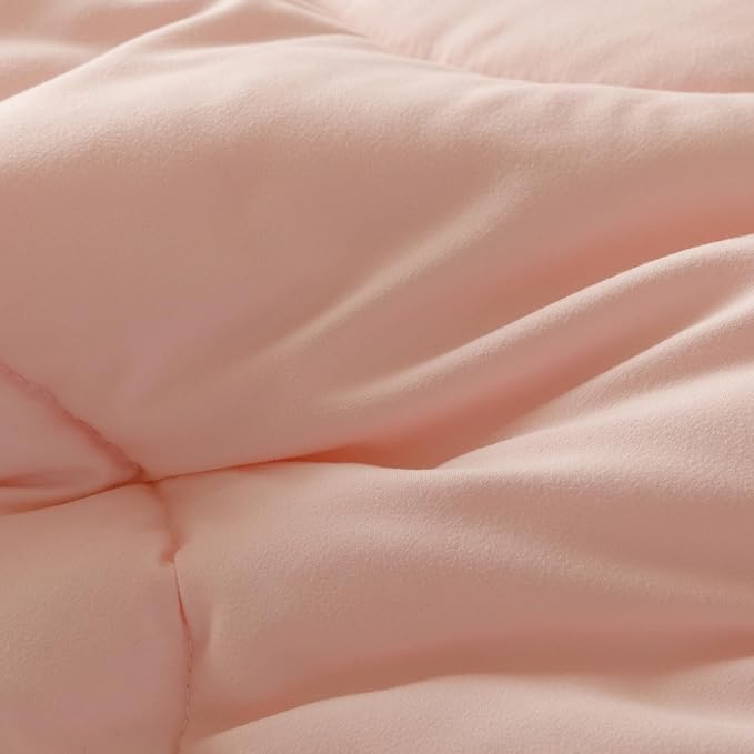 KAREVER Pink Flower Comforter Twin Pink Sunflower Print Bed Twin Comforter Set 3 Pieces Dark Pink Floral Comforter Set for Boys Girls Teens Bedroom Decor All Season Hotel Quality Comforter Set