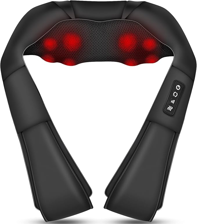 Shiatsu Neck and Back Massager with Heat, Electric Deep Tissue 4D Kneading Massage Pillow for Shoulder, Leg, Body Muscle Pain Relief - Best Gifts for Women Men Mom Dad