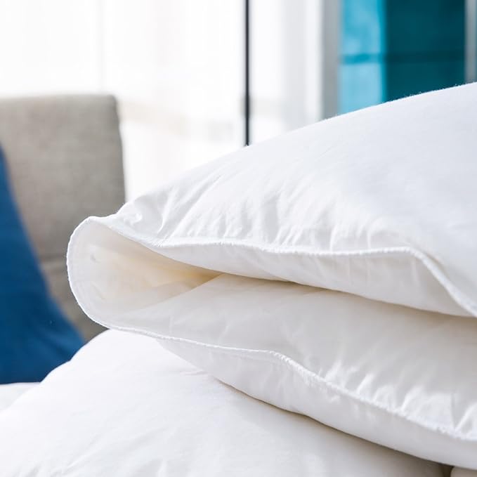 Globon Goose Down Comforter King Size All Season,400 Thread Count Ultra Soft Noiseless Shell,800 Fill Power, Medium Weight Duvet Insert with Corner Tabs, White