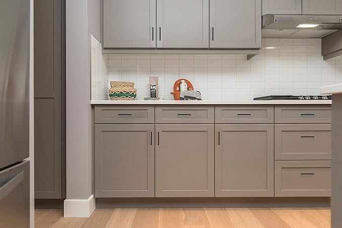 Ravinte 25 Pack Solid 3-1/2 Inch Center to Center Slim Square Bar Drawer Handles - Cabinet Hardware in Matte Black - Kitchen Handles and Pulls