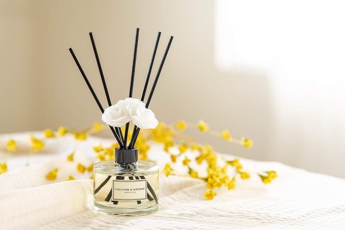 CULTURE & NATURE Reed Diffuser Set 6.7oz (200ml) Orange Blossom Scented Diffuser with Sticks Home Fragrance Reed Diffuser for Bathroom Shelf Decor