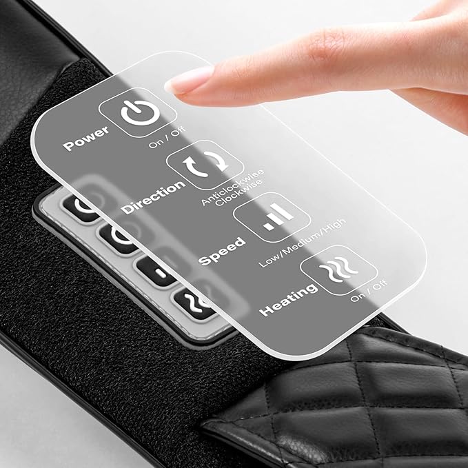 Blue Elf Shiatsu Electric Neck Back Massager Pillow 3D Kneading with Heat for Shoulder, Lower Back, Foot, Leg Muscles Pain Relief Relax in Car Office and Home (Black)