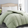 EASELAND Twin Size Down Alternative Comforter - Quilted Duvet Insert for All Seasons, Soft Lightweight with Corner Tabs, Summer Winter Warm Bedding, Sage Green 64×88 Inches