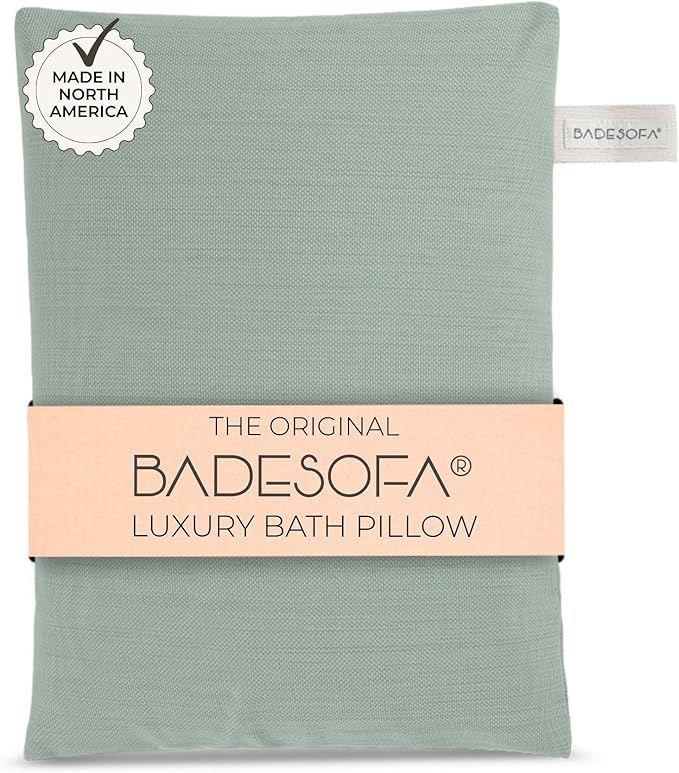 BADESOFA® Luxury Seat Cushion for Bath | Premium-Quality Materials | Comfortable & Quick-Drying | Washable Bath Pillow in Green | Home Spa | Suitable for Bathtub, Steam Sauna & Hot Tub