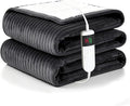 Heated Blanket Electric Throw, Soft Flannel Heating Blanket with 8 Hours Auto Off 10 Fast Heating Levels Machine Washable Sherpa Heated Blanket with Overheating Protection