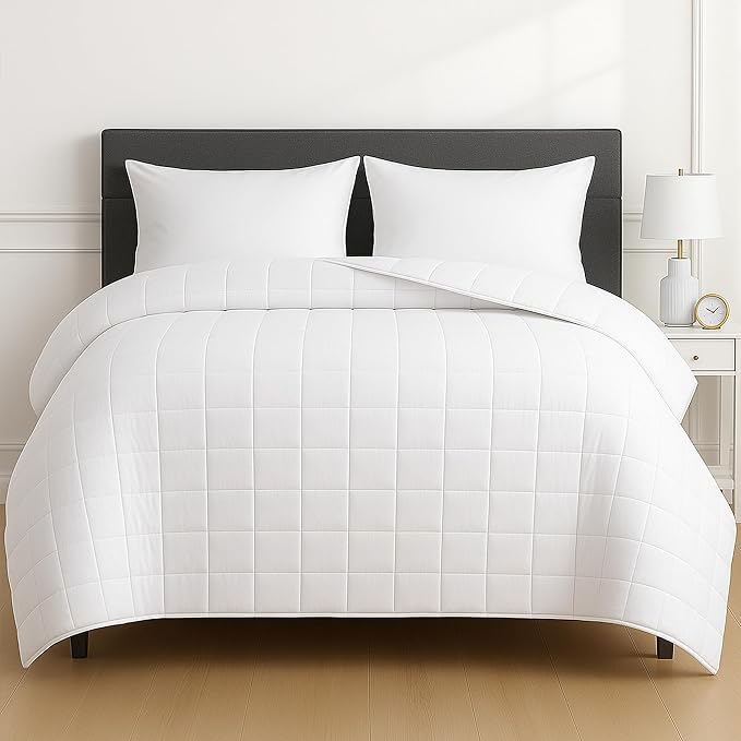 HomeSmart Weighted Blanket 40lbs, Queen Size, Extra Heavy Weighted Blanket for Adults, White